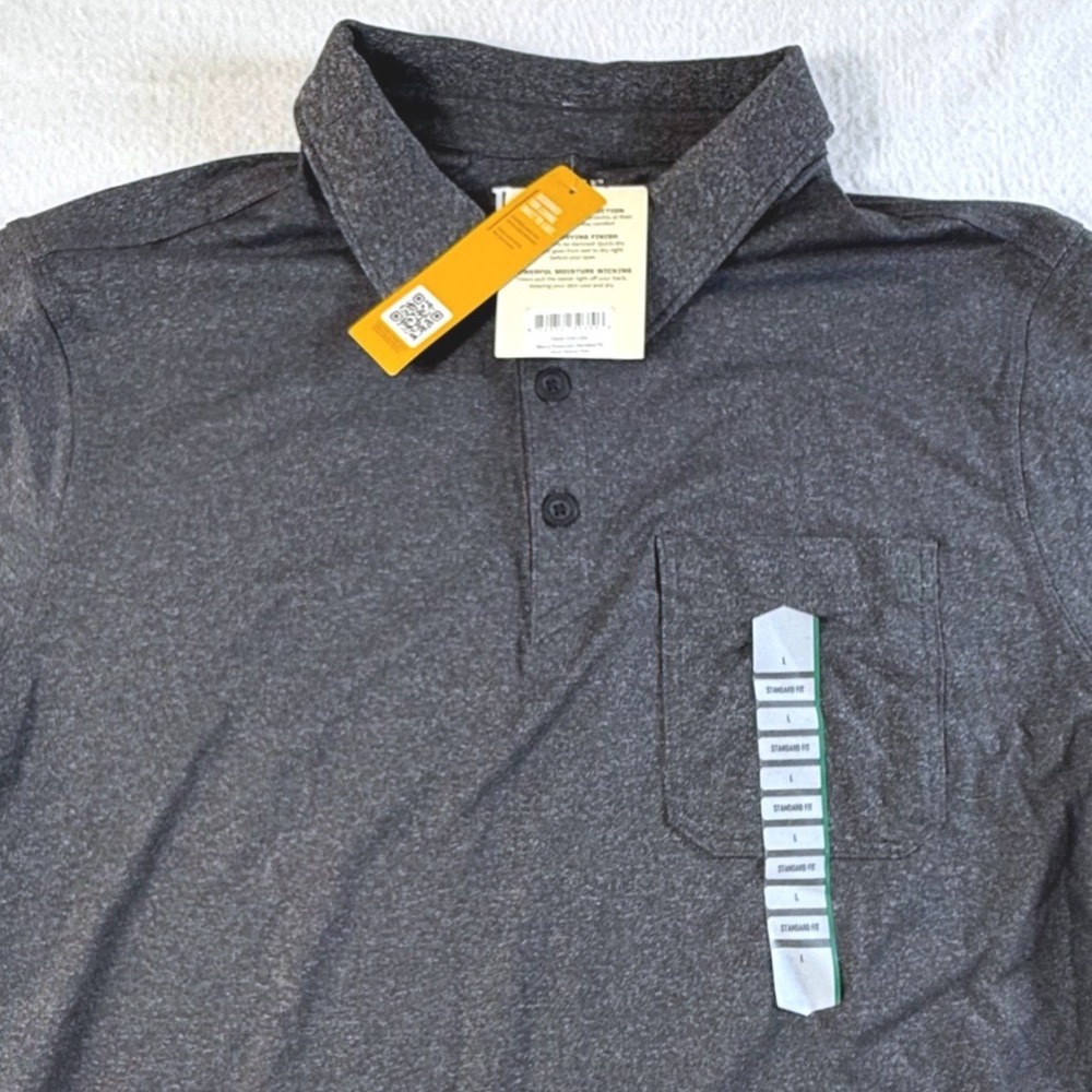 Duluth Trading‎ Co Powercord Polo Mens Large Short Sleeve Cordura Gray NWT